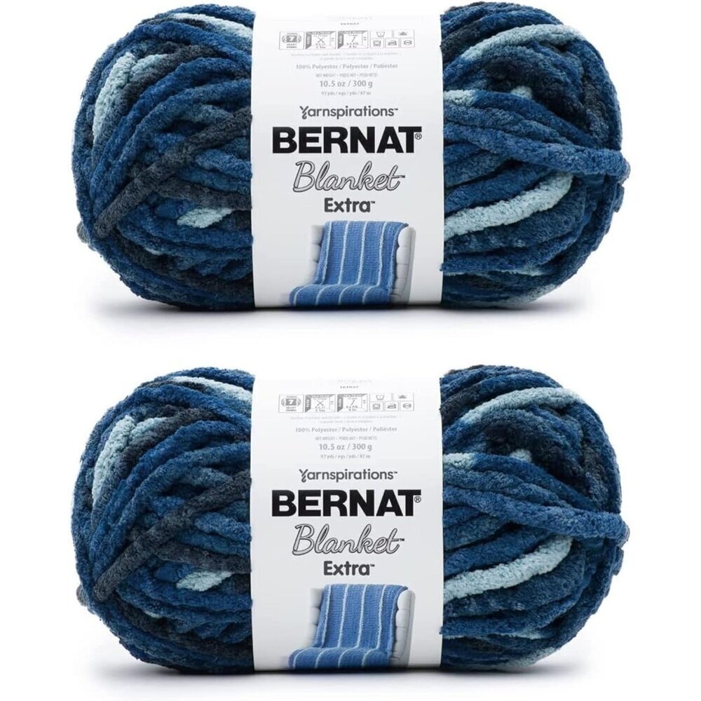 Blanket Extra Teal Dreams Yarn - 2 Pack of 300g/10.5oz - Polyester - 7 Jumbo